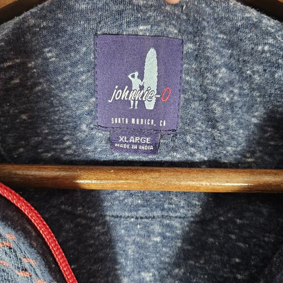 Johnnie-O Emmett Sweatshirt Mens XL Blue 1/4 Zip Pullover Stripes - Picture 5 of 14